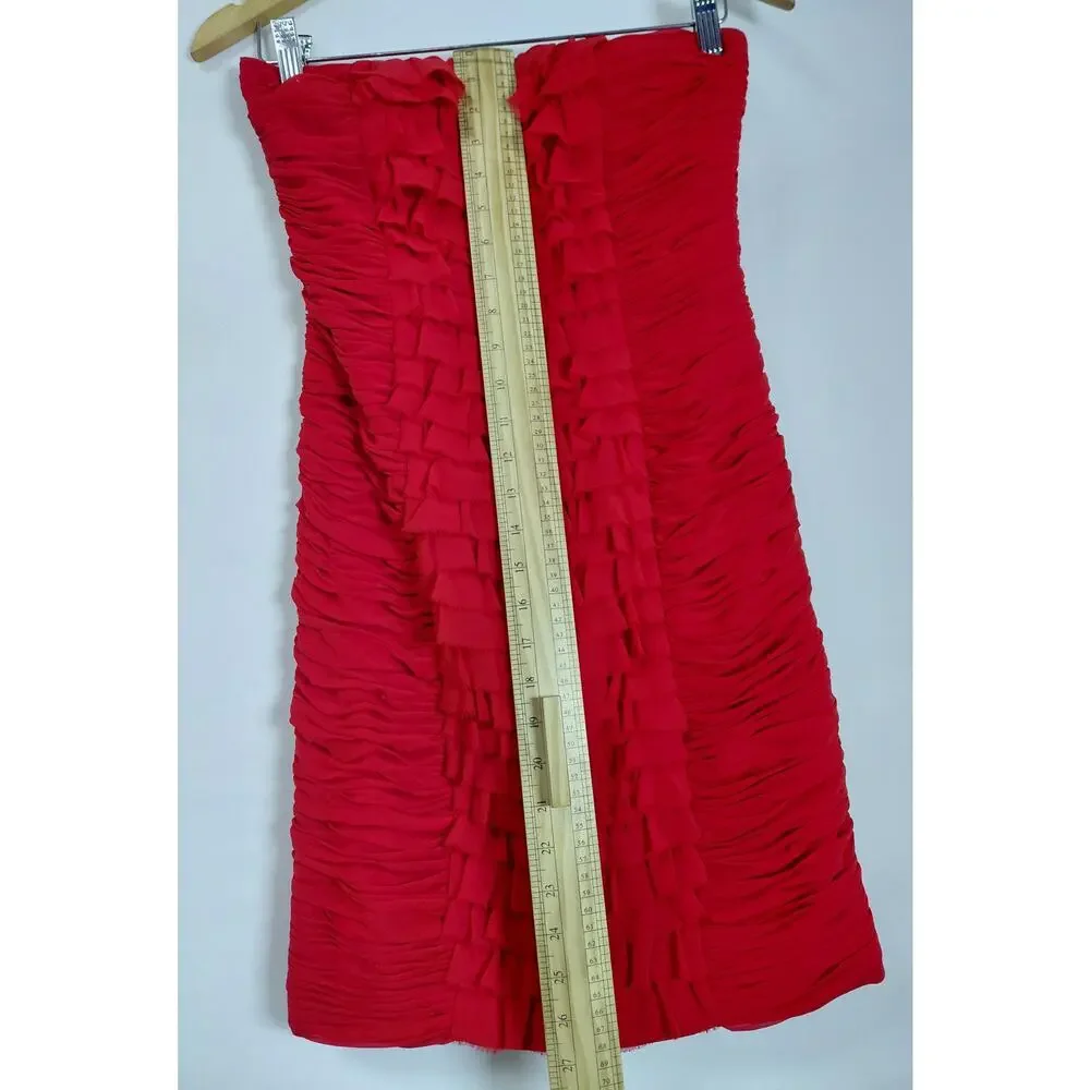 Cache Acetate Blend Red Sheath Short Lined Dress Women Size 2